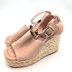 Marc Fisher LTD Nelly Women's Wedge Espadrilles Sandal Pale Blush Size US8.5M